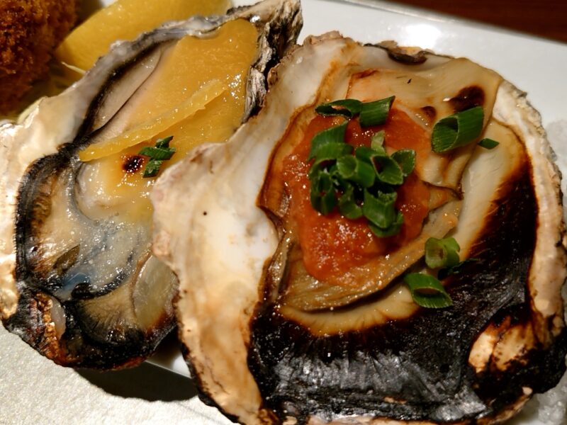 『牡蛎フライと4種の焼き牡蛎』